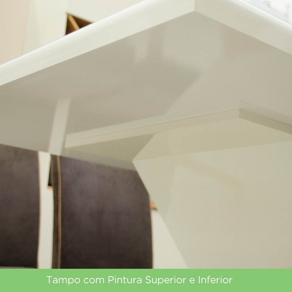 Conjunto Sala de Jantar Tampo MDF com Vidro Canto Reto 120 Cm 04 Cadeiras Suely Casa 812 - 11