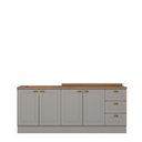 Ver mais imagens de Cozinha Compacta Amy Casa 812 4 Portas 3 Gavetas MDF 200cm Cinza com Natural Casa 812