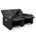 Ver imagem 2 de Poltrona do Papai Reclinável Sala de Cinema Movie 2 Lugares Manual Baú USB Linho Chumbo G23 Gran Bel