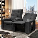 Ver imagem 1 de Poltrona do Papai Reclinável Sala de Cinema Movie 2 Lugares Manual Baú USB Linho Chumbo G23 Gran Bel