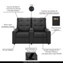 Ver imagem 3 de Poltrona do Papai Reclinável Sala de Cinema Movie 2 Lugares Manual Baú USB Linho Chumbo G23 Gran Bel