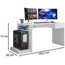 Ver imagem 3 de Mesa Escrivaninha Gamer 3003024 Branco MBL