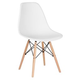 Kit 3 Cadeiras Charles Eames Eiffel Dsw - Base de Madeira Clara - Branco - 2 Kit 3 Cadeiras Charles Eames Eiffel Dsw - Base de Madeira Clara - Branco - 2