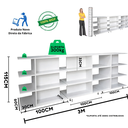 Ver imagem 2 de Gôndola Central 3metros Mdf 4 Prateleiras
