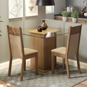 Ver imagem 1 de Conjunto Sala de Jantar Madesa Moni Mesa Tampo de Vidro com 2 Cadeiras
