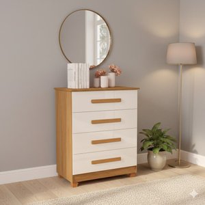 Cômoda Design Moderna 4 Gavetas Mdf Sofisticação Organização