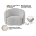 Ver imagem 7 de Kit Sofá 3 Lugares 180cm e Poltrona Orgânica Luxo Recepção Amore Linho Cinza Claro