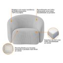Ver imagem 7 de Kit Sofá 3 Lugares 180cm e Poltrona Orgânica Luxo Recepção Amore Linho Cinza Claro