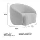 Ver imagem 4 de Kit Sofá 3 Lugares 180cm e Poltrona Orgânica Luxo Recepção Amore Linho Cinza Claro