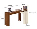Ver imagem 6 de Escrivaninha Jade de Canto com Penteadeira Quarto Elegante Meninas Luxo Decorativa Cor Freijo/off
