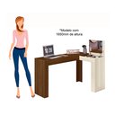 Ver imagem 4 de Escrivaninha Jade de Canto com Penteadeira Quarto Elegante Meninas Luxo Decorativa Cor Freijo/off