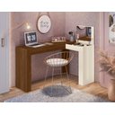 Ver imagem 2 de Escrivaninha Jade de Canto com Penteadeira Quarto Elegante Meninas Luxo Decorativa Cor Freijo/off