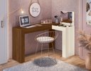 Ver imagem 2 de Escrivaninha Jade de Canto com Penteadeira Quarto Elegante Meninas Luxo Decorativa Cor Freijo/off