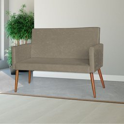 Namoradeira Sofá Nina Para Sala de Estar Escritório Pé Palito Suede Bege Escuro - Ninho Decor - 1