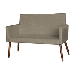 Namoradeira Sofá Nina Para Sala de Estar Escritório Pé Palito Suede Bege Escuro - Ninho Decor - 2