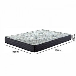 Colchão Casal Prorelax com Molas Bonnel 138x188x20cm Strass Basic Preto Cinza  - 2