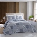 Ver imagem 1 de Colcha Patchwork Casal Dupla Face C/ Porta Travesseiro Lucca 3 Rozac