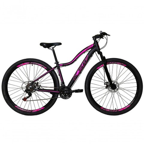 Bicicleta Feminina Aro 29 Ksw Mwza Alumínio 24v Câmbios Shimano Garfo Suspensão Preto-rosa 15