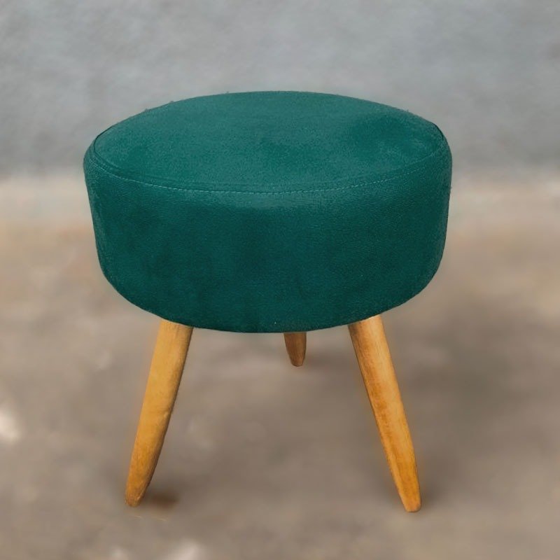 Puff Puf Suede Verde Musgo Pés Palito 50 Cm De Altura Top - 4