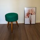 Ver imagem 5 de Puff Puf Suede Verde Musgo Pés Palito 50 Cm De Altura Top