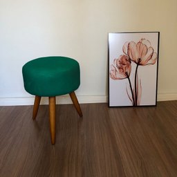 Puff Puf Suede Verde Musgo Pés Palito 50 Cm De Altura Top - 5