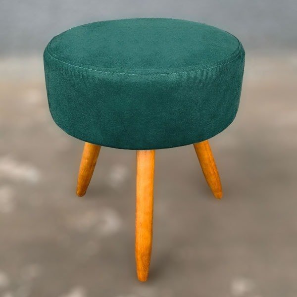 Puff Puf Suede Verde Musgo Pés Palito 50 Cm De Altura Top - 3