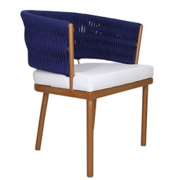 2 Poltronas Califórnia em Corda Náutica, Alumínio com Pintura Bronze e Assento Estofado p/ Recepção - 2