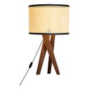 Ver imagem 2 de Abajur De Mesa Paris Para Quarto Retro Cúpula Indiana Luxo - Palha/Preto