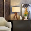 Ver imagem 1 de Abajur De Mesa Paris Para Quarto Retro Cúpula Indiana Luxo - Palha/Preto