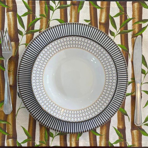 Kit 8 Serviços Americanos Bambú Impermeável - 35 x 45cm