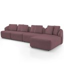 Ver imagem 6 de Sofá 5 Lugares com Chaise Direito Sala Living 328cm Arlo F04 Veludo Lilás - Lyam Decor