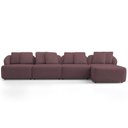 Ver imagem 2 de Sofá 5 Lugares com Chaise Direito Sala Living 328cm Arlo F04 Veludo Lilás - Lyam Decor