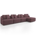 Ver imagem 5 de Sofá 5 Lugares com Chaise Direito Sala Living 328cm Arlo F04 Veludo Lilás - Lyam Decor