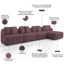 Ver imagem 3 de Sofá 5 Lugares com Chaise Direito Sala Living 328cm Arlo F04 Veludo Lilás - Lyam Decor