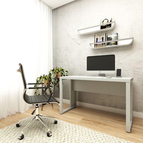 Escrivaninha para Estudos 120cm X 60cm Pés Metal F5 Office