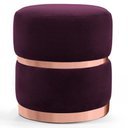 Ver imagem 1 de Puff Decorativo com Cinto e Aro Rosê Round B-292 Veludo Uva
