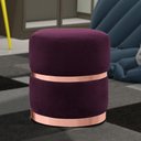 Ver imagem 4 de Puff Decorativo com Cinto e Aro Rosê Round B-292 Veludo Uva