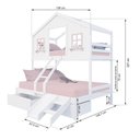 Ver imagem 3 de Beliche Casal/ Solteiro Casinha Dos Sonhos com 02 Gavetas Kit Escada/ Escorregador Madeira Maciça