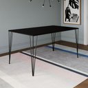 Ver imagem 1 de Mesa De Jantar Retangular Tampo De Madeira 140X80Cm Preto