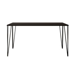 Mesa De Jantar Retangular Tampo De Madeira 140X80Cm Preto - 3