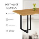 Ver mais imagens de Mesa para Sala de Jantar Retangular 160x90cm MDF Lunna Marrom/Preto Fosco/Proa