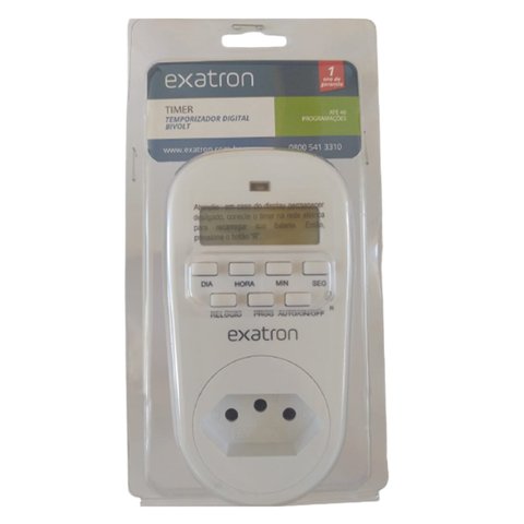Timer temporizador digital Bivolt até 40 programações Liga e desliga Aparelhos - Exatron