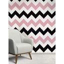 Ver imagem 1 de Papel de Parede Chevron Mod - 138 Preto e Rosa-60x300cm