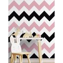 Ver imagem 3 de Papel de Parede Chevron Mod - 138 Preto e Rosa-60x300cm