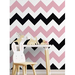 Papel de Parede Chevron Mod - 138 Preto e Rosa-60x300cm - 3