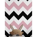 Ver imagem 2 de Papel de Parede Chevron Mod - 138 Preto e Rosa-60x300cm