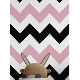 Papel de Parede Chevron Mod - 138 Preto e Rosa-60x300cm - 2