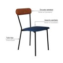 Ver imagem 5 de Cadeira Fixa Estofada Vintage Emília com 4 Unidades