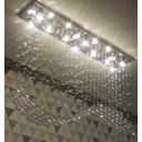 Ver imagem 3 de Luminária de cristal para sala de jantar , sala de estar , base de inox polido de 1Mx20cm, cristais