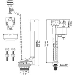 Kit Completo Universal para Caixa Acoplada Convencional Guepar - 3